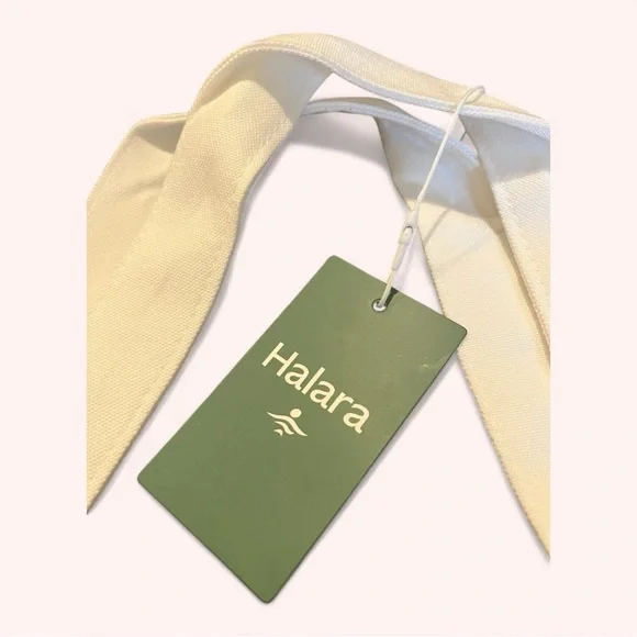 Halara Letter Print Casual White Large Basic Beach Canvas Tote Bag NWT OS - Picture 6 of 8